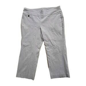 Alfani Womens Capri Elastic Waist Stretch Pants SZ 12 Petite Khaki